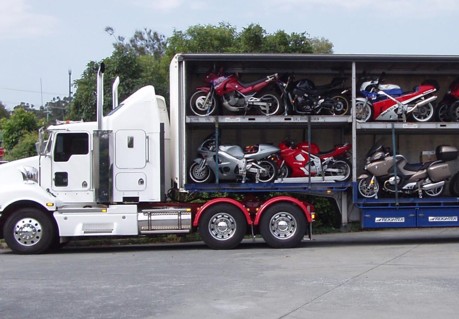 round trip motorcycle transport